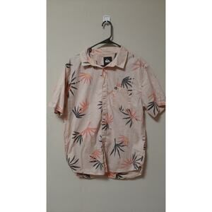 Quicksilver Hawaiian Style Shirt Men's Short Sleeve Floral